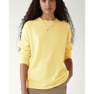NWT Guest In Residence Cashmere Oversized Crewneck Sweater L Butter Yellow Cozy